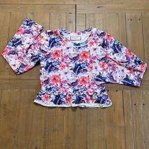Cheeky plum floral long sleeve rash guard